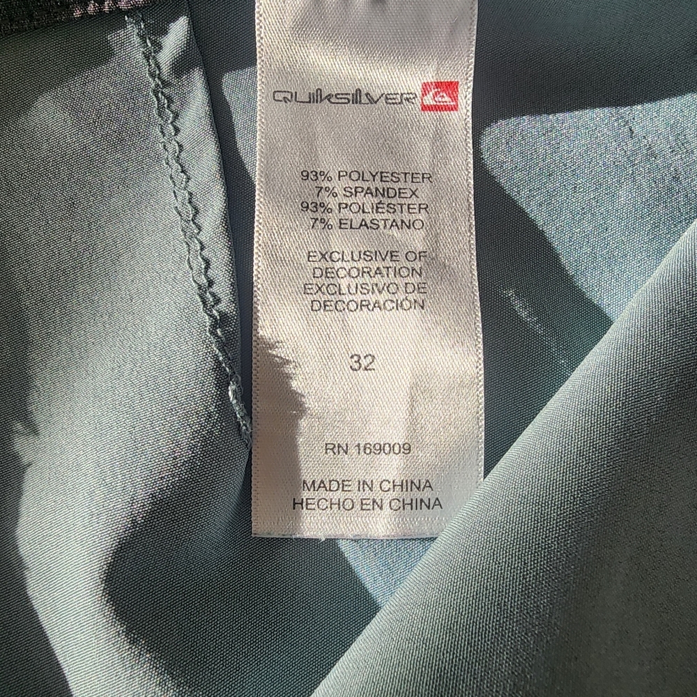 Quiksilver Union Hybrid Shorts Mens 32 Teal Blue Swim Golf Travel Lightweight - Picture 6 of 7